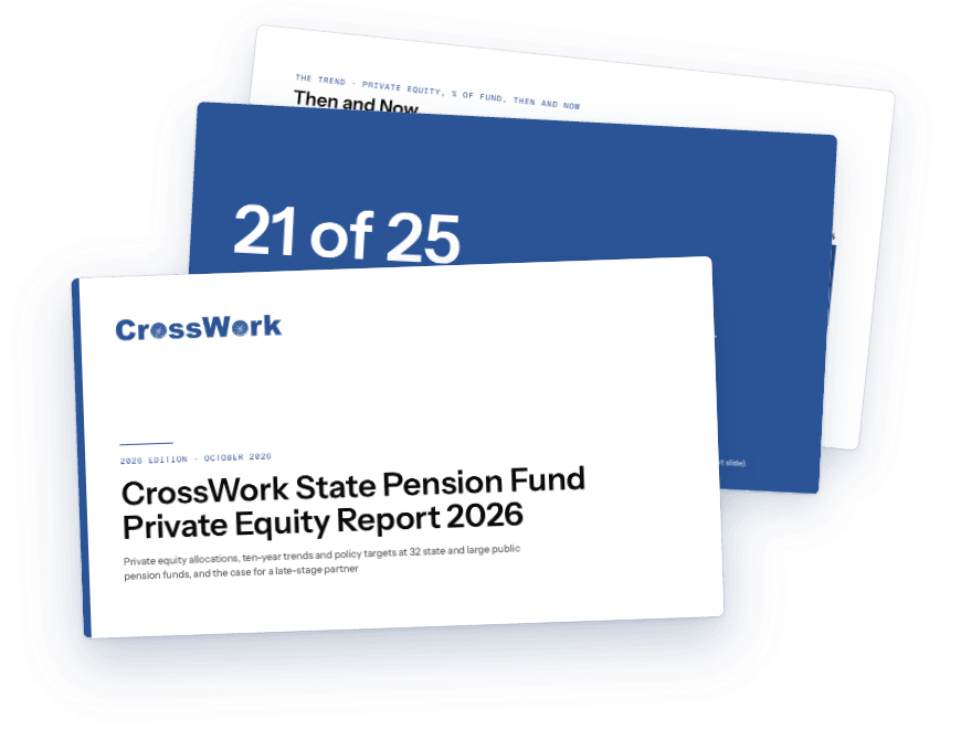 Cover of the CrossWork State Pension Fund Private Equity Report 2026
