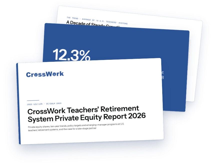Cover of the CrossWork Teachers' Retirement System Private Equity Report 2026