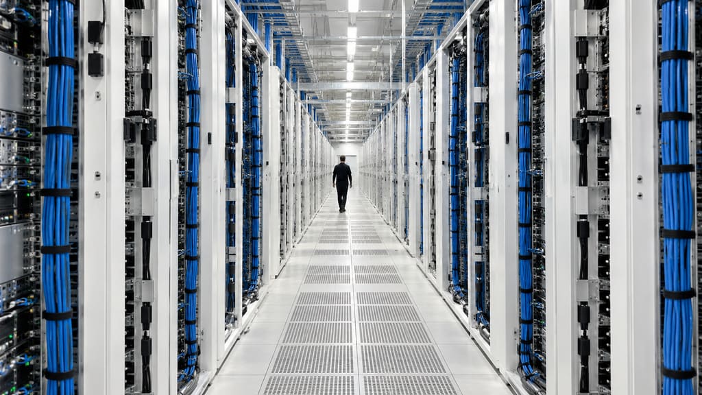 Illustration: a data-centre aisle