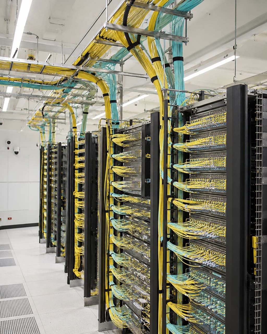 Illustration: bundled fiber-optic cable in a data center