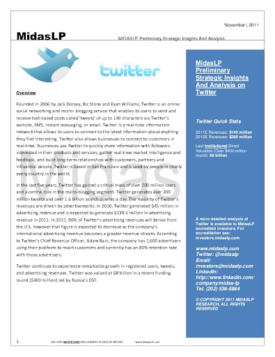 Document: MidasLP research note on Twitter, November 2011